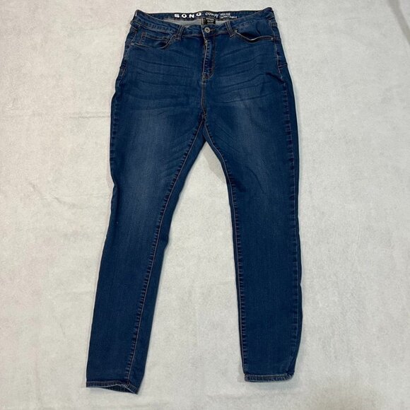 SONG Curvy High Rise Skinny Ankle Jeans Dark Wash 15/32 - Picture 2 of 7